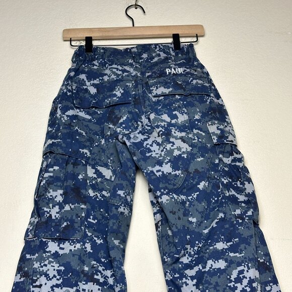 US Navy Military Camo Uniform Blue Digital Print USN Adjustable Cargo Pant Men S - Picture 13 of 13